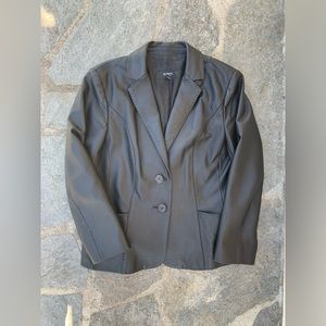 Alfani Black Leather Blazer Jacket